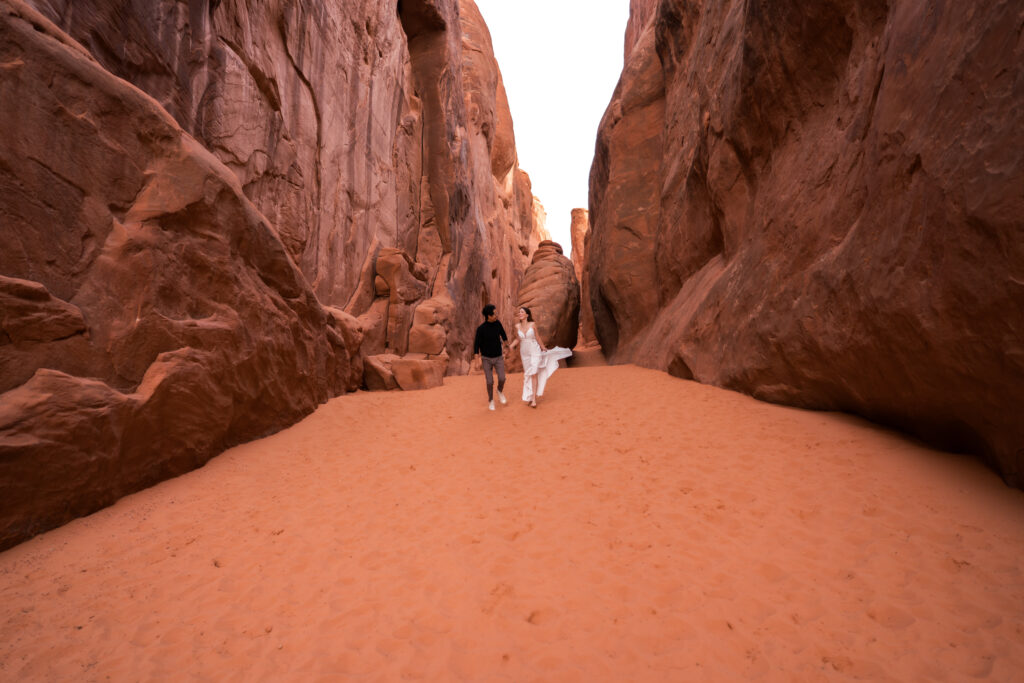 Moab Utah Arches Elopement Couple